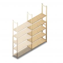 Houten legbordstelling BT Combi 2380x1170x370 mm (hxbxd) 5 niveaus aanbouwsectie