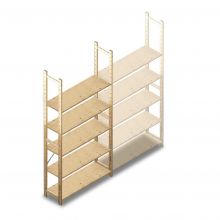 Houten legbordstelling BT Combi 2380x1170x370 mm (hxbxd) 5 niveaus beginsectie