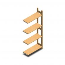 Houten legbordstelling BT Euro 1800x770x300 mm (hxbxd) 4 niveaus aanbouwsectie