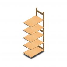 Houten legbordstelling BT Euro 2100x770x500 mm (hxbxd) 5 niveaus aanbouwsectie