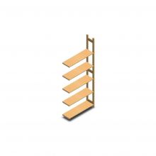 Houten legbordstelling BT Euro 2400x970x300 mm (hxbxd) 5 niveaus aanbouwsectie