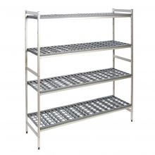 Hygiënische stelling 5711 1800x1310x460 mm (hxbxd) 4 niveaus aanbouwsectie