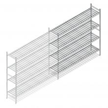 Hygiënische stelling 6811 1800x1320x460 mm (hxbxd) 4 niveaus aanbouwsectie