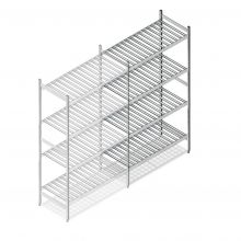 Hygiënische stelling 6811 1800x960x560 mm (hxbxd) 4 niveaus aanbouwsectie