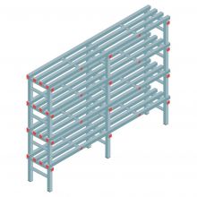 Kunststof stelling REA Euro 1450x2000x400 mm (hxbxd) 4 niveaus