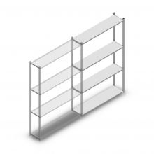 Legbordstelling Medium Duty 2000x1300x300 mm (hxbxd) 4 niveaus verzinkt aanbouwsectie
