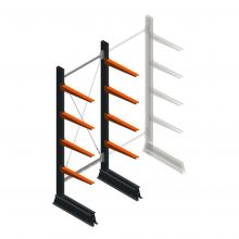 Lichte draagarmstelling enkelzijdig 2000x750x500 mm (hxbxd) 4 niveaus beginsectie