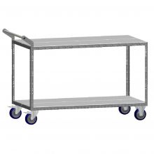 Lichte tafelwagen Begra T60128 100 kg met 2 etages en opstaande duwbeugel 1280x600 mm (lxb)