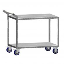 Lichte tafelwagen Begra T6098 180 kg met 2 etages en opstaande duwbeugel 980x600 mm (lxb)
