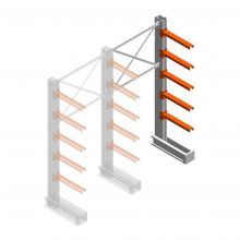 Medium draagarmstelling IT enkelzijdig 2455x1200x600 mm (hxbxd) 5 niveaus aanbouwsectie