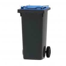 Afvalcontainer, mobiele rolcontainer 120 liter grijs blauw