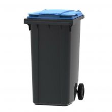 Afvalcontainer, mobiele rolcontainer 240 liter grijs blauw 