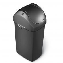 Swing Lid Can plastic afvalbak 60 liter simplehuman zwart 
