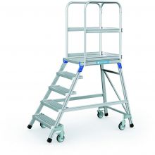 Platformtrap verrijdbaar aluminium Zarges 5 treden platformhoogte 1200 mm