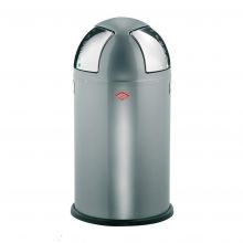Push-two afvalbakken Wesco 55 liter aluminium-grijs