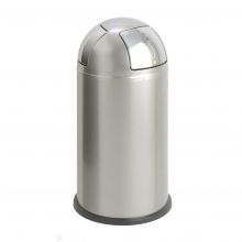 Push-two afvalbakken Wesco 55 liter zilverkleur