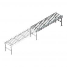 Rollenbaan niet-aangedreven 2000x420x630-930 stalen rollen hoh 100 aanbouwsectie