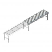 Rollenbaan niet-aangedreven 2000x420x630-930 stalen rollen hoh 75 aanbouwsectie