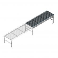 Rollenbaan niet-aangedreven 2000x620x630-930 kunststof rollen hoh 75 aanbouwsectie