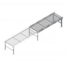 Rollenbaan niet-aangedreven 2000x620x630-930 stalen rollen hoh 100 aanbouwsectie