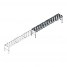 Rollenbaan niet-aangedreven 3000x420x630-930 kunststof rollen hoh 100 aanbouwsectie
