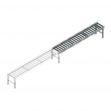 Rollenbaan niet-aangedreven 3000x420x630-930 kunststof rollen hoh 125 aanbouwsectie