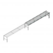 Rollenbaan niet-aangedreven 3000x420x630-930 stalen rollen hoh 100 aanbouwsectie