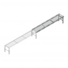 Rollenbaan niet-aangedreven 3000x420x630-930 stalen rollen hoh 125 aanbouwsectie