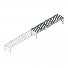 Rollenbaan niet-aangedreven 3000x620x630-930 kunststof rollen hoh 125 aanbouwsectie