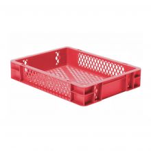 Stapelbare transportkrat TK2 400x300x75 mm (lxbxh) rood