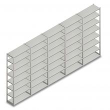 Voordeelrij gebruikte Bruynzeel legbordstelling 2325x5030x400 mm (hxbxd) 8 niveaus