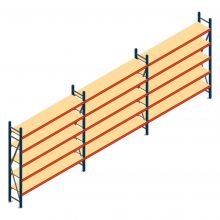 Voordeelrij grootvakstelling AR 2500x5758x400 mm (hxbxd) 5 niveaus blauw