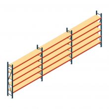 Voordeelrij grootvakstelling AR 2500x8308x400 mm (hxbxd) 5 niveaus blauw