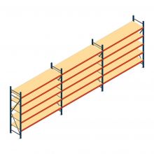 Voordeelrij grootvakstelling AR 2500x8308x600 mm (hxbxd) 5 niveaus blauw
