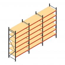 Voordeelrij grootvakstelling AR 3000x5038x800 mm (hxbxd) 6 niveaus antraciet met voorgemonteerde frames