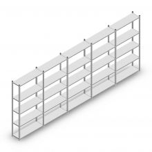 Voordeelrij legbordstelling Light Duty 2000x5000x300 mm (hxbxd) 5 niveaus