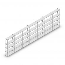 Voordeelrij legbordstelling Light Duty 2000x7000x300 mm (hxbxd) 5 niveaus