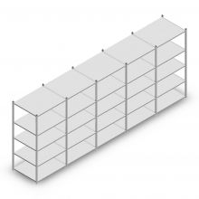 Voordeelrij legbordstelling Medium Duty 2000x5000x800 mm (hxbxd) 5 niveaus verzinkt