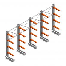 Voordeelrij medium draagarmstelling IT enkelzijdig 2455x4800x600 mm (hxbxd) 4 niveaus