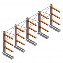 Voordeelrij medium draagarmstelling IT enkelzijdig 1990x4800x800 mm (hxbxd) 3 niveaus
