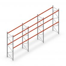 Voordeelrij palletstelling AR T2 3500x8420x1100 mm (hxbxd) 2 niveaus 1820kg/niv