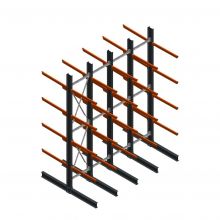 Voordeelrij zware draagarmstelling dubbelzijdig 5000x4100x1200 mm (hxbxd) 4 niveaus