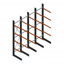 Voordeelrij zware draagarmstelling enkelzijdig 5000x4900x1200 mm (hxbxd) 4 niveaus