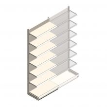 Wandstelling Tego 2800x1000x470 mm (hxbxd) 7 niveaus RAL9001 beginsectie