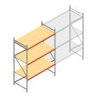 Grootvakstelling AR 3000x2250x1000 mm (hxbxd) 3 niveaus verzinkt beginsectie met voorgemonteerde frames