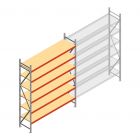 Grootvakstelling AR 3000x2700x600 mm (hxbxd) 6 niveaus verzinkt beginsectie met voorgemonteerde frames