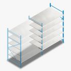 Gebruikte Polypal grootvakstelling 2180x1825x1300 mm  (hxbxd) 5 niveaus aanbouwsectie