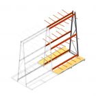 Stelling voor verticale opslag AR dubbelzijdig 3000x1850x1700 mm (hxbxd) antraciet 3 niveaus aanbouwsectie