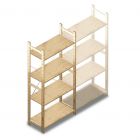 Houten legbordstelling BT Combi 1780x870x370 mm (hxbxd) 4 niveaus beginsectie