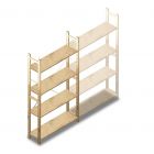 Houten legbordstelling BT Combi 1780x970x280 mm (hxbxd) 4 niveaus beginsectie